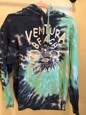 Jon Lauren Ventura Beach California Seaward Surf & Sport Tie Dye Hoodie Sweatshi
